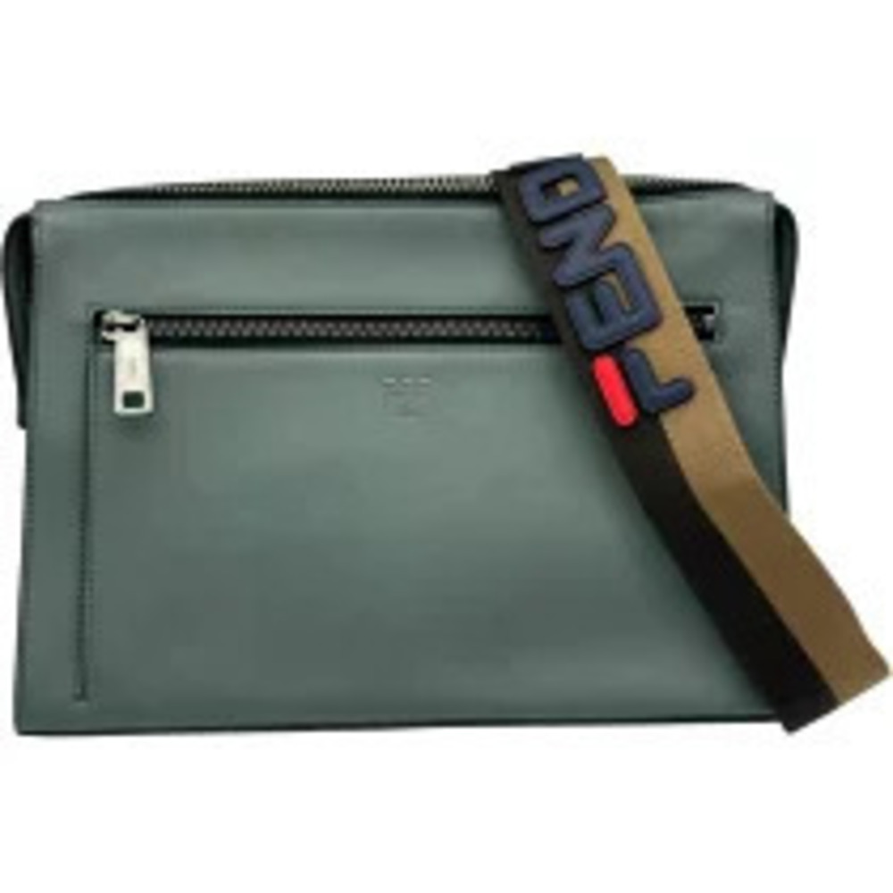 Fendi Messenger Bag Green Leather